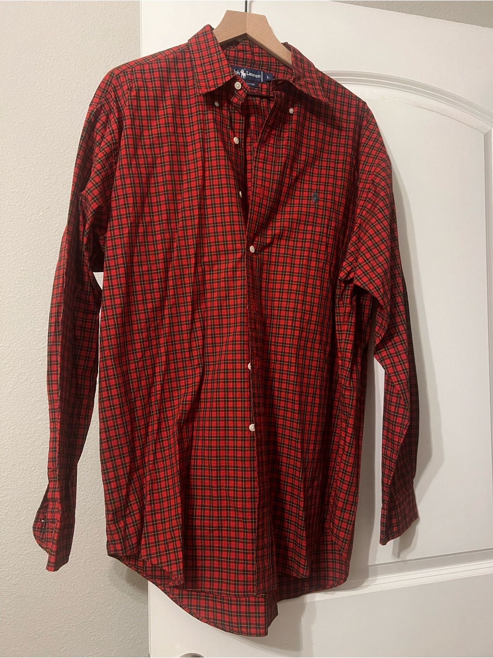 Vintage Ralph Lauren Red Plaid Button-Down Shirt